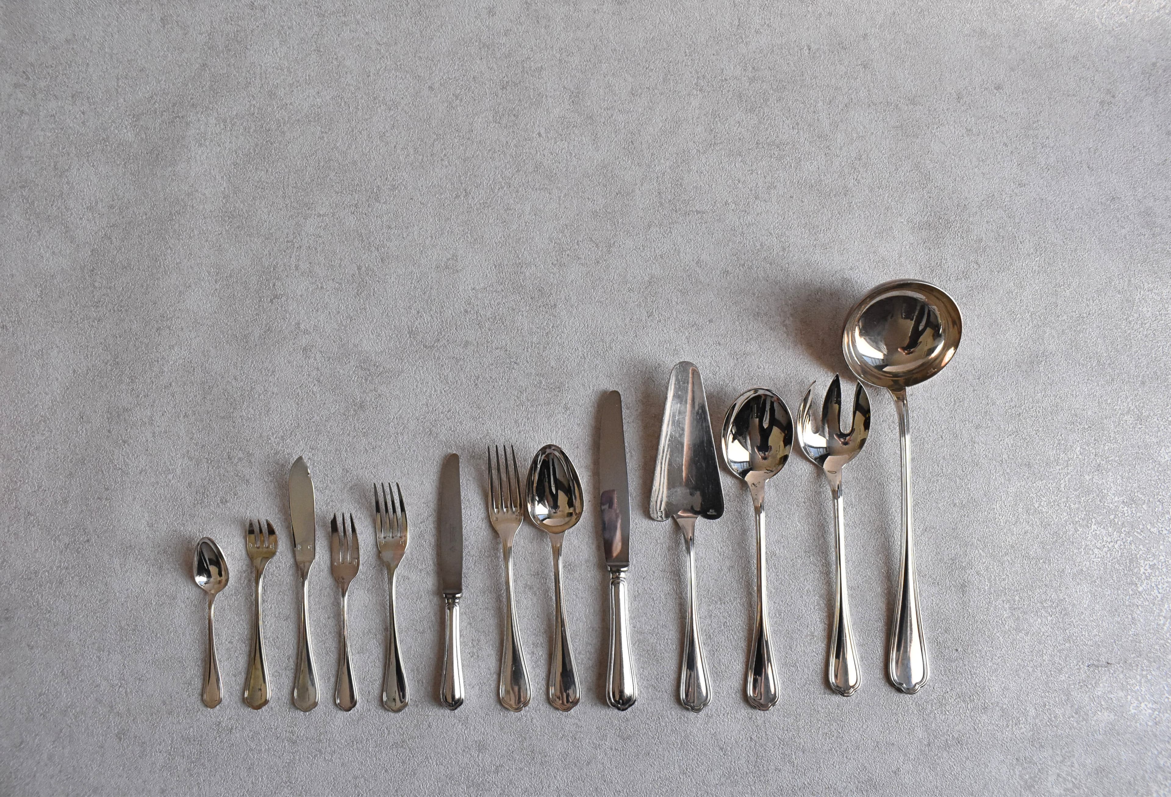 Christofle Spatours Silver-Plated Flatware Set of 12