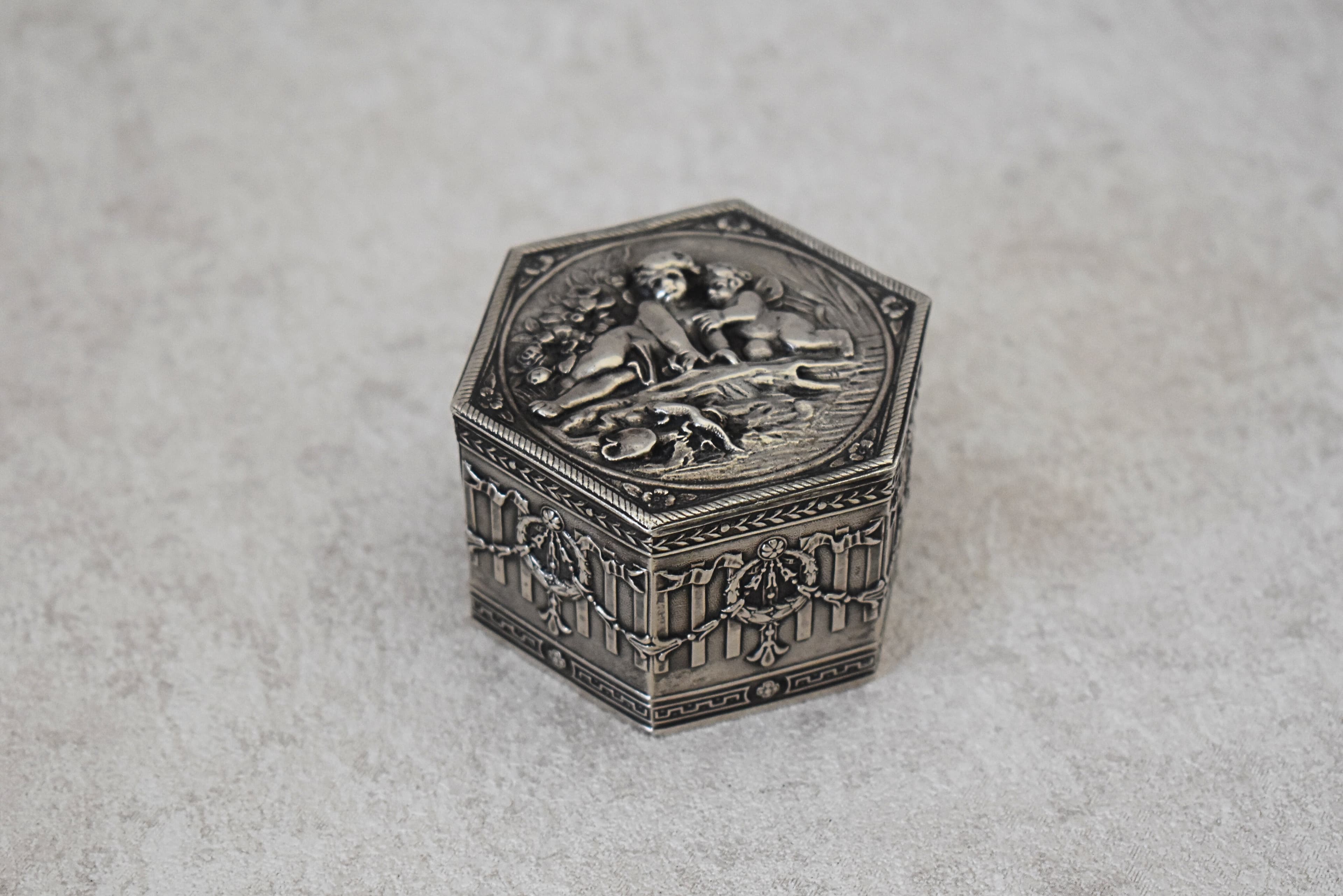 Antique French Silver Jewelry Box, 1800s