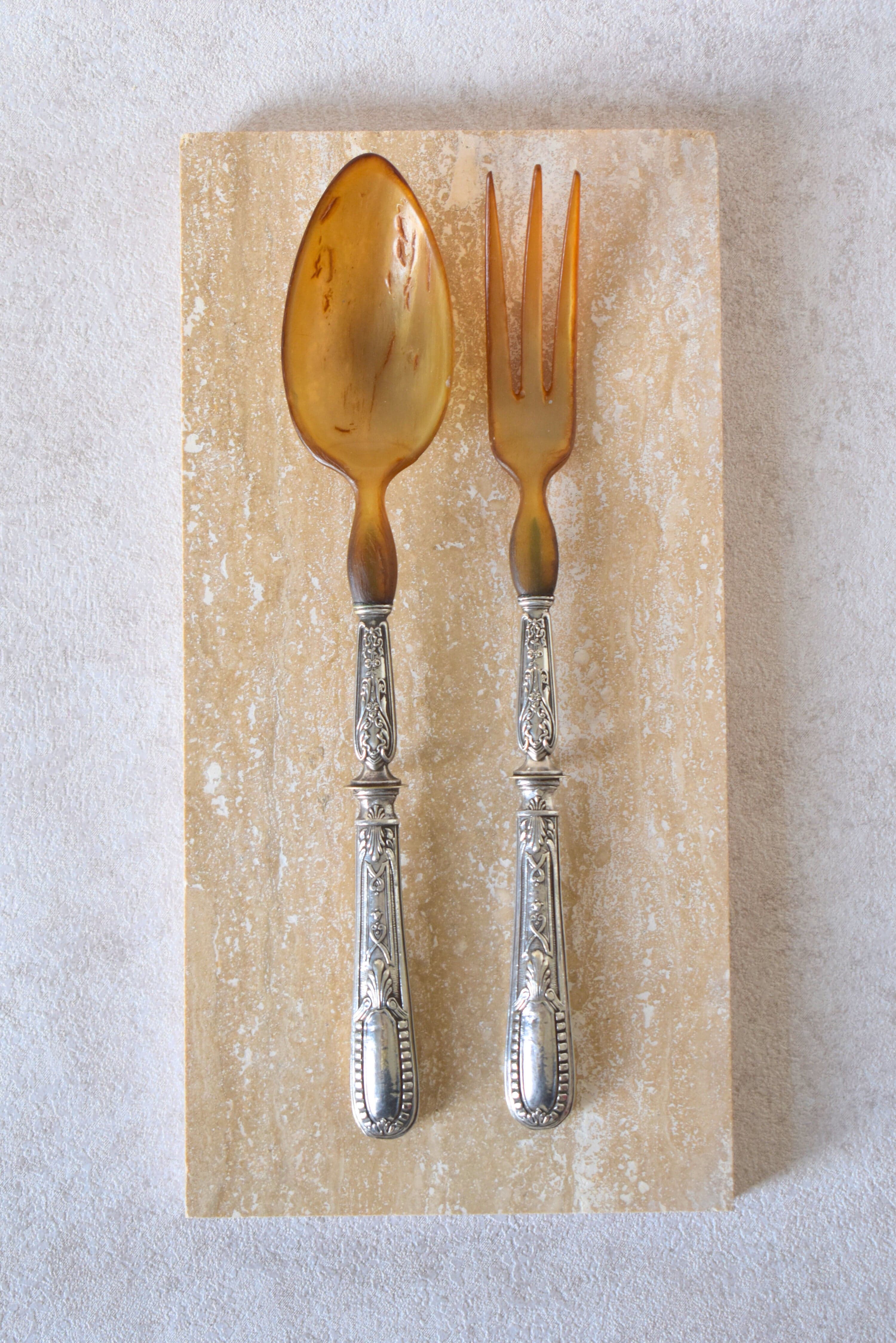1850 French Salad Set — Minerva Silver & Bone