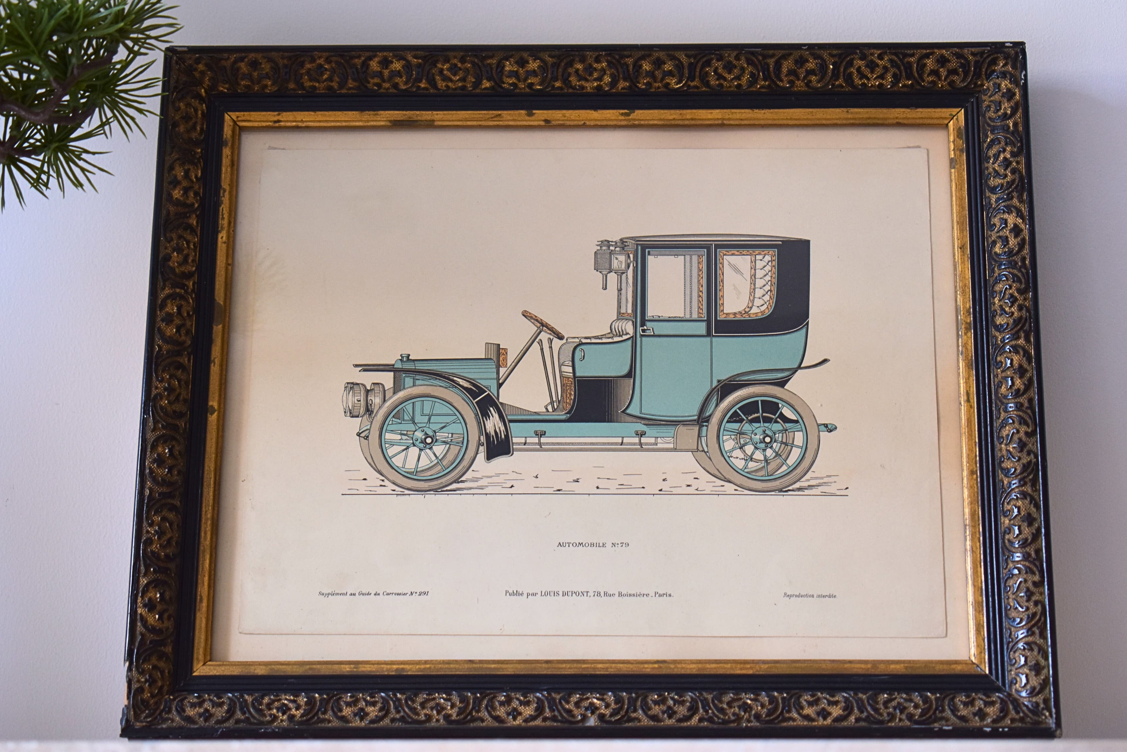 Early Rolls-Royce Silver Ghost Lithograph (c. 1907-1915)